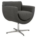 Salem Tub Chair with Curved Design, Dark Grey Upholstery, and Chrome Base by Office Stock South Africa