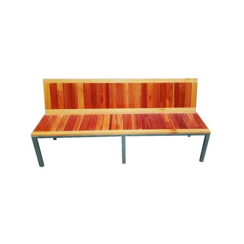 Saligna Wood Bench with Steel Frame