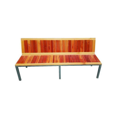 BEN Saligna Wood Bench with Steel Frame