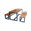 Saligna Wood Table with Steel Frame