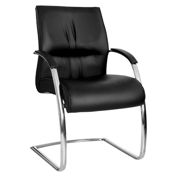 Salvador Chrome Oval Tube Visitors Chair