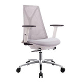 Sayl Replica High-back Office Chair by 67, a Sleek Adjustable Office Chair with a Mesh Back, White Seat, and Black Accents, Featuring a Sturdy Silver Base with Black Wheels, Showcasing Ergonomic Design and Modern Aesthetics.
