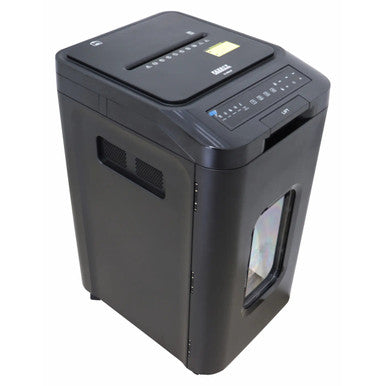 Shredder Paper 140 Sheet 4 x 12 mm Mini Cross Cut Auto Feed S1140AF, Black Desk Shredder with a Transparent Window and Control Panel.