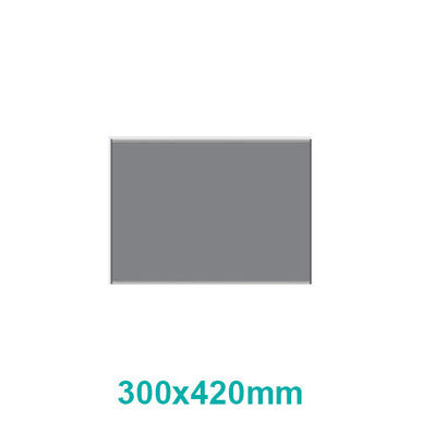 67 Sign Frame, 300 x 420 mm, with Blank Insert Media, Made of Aluminium Extrusion and Steel End Caps, in Grey Colour, Suitable for Indoor and Outdoor Use with Custom Insert Media Options.