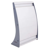 Product Sign Frame - Desk Top Landscape (210 x 148 mm) SF2115H, a Sleek and Modern Desk-Top Landscape Sign Holder with a White Display Area and Sturdy Grey Frame.