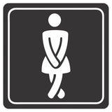 Sign Symbolic 150 × 150mm Black Printed Ladies Toilet Sign on White ACP