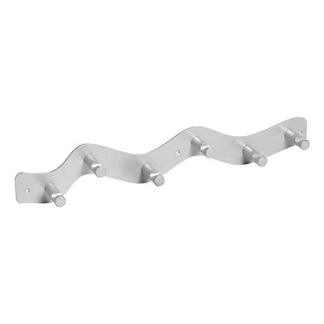 Silver Wall Mounted Jacket Hook Hanger – Six Hooks