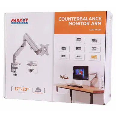 Single Monitor Clamp Bracket with Gas Spring Arm