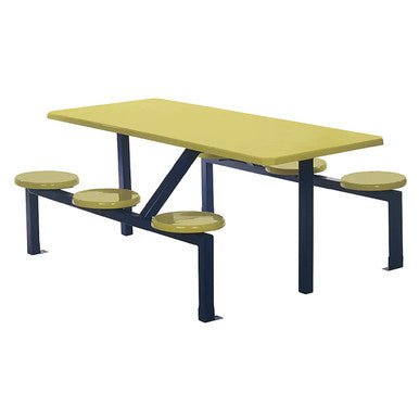 Six Seater Canteen Rectangular Stool Set