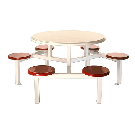 Six Seater Canteen Round Stool Set