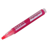 Slimline Marker Highlighters, Box of 12 Pink Highlighters with a Flat Tip and Transparent Cap.