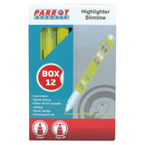 Highlighter Marker Slimline (Box of 12 - Yellow)