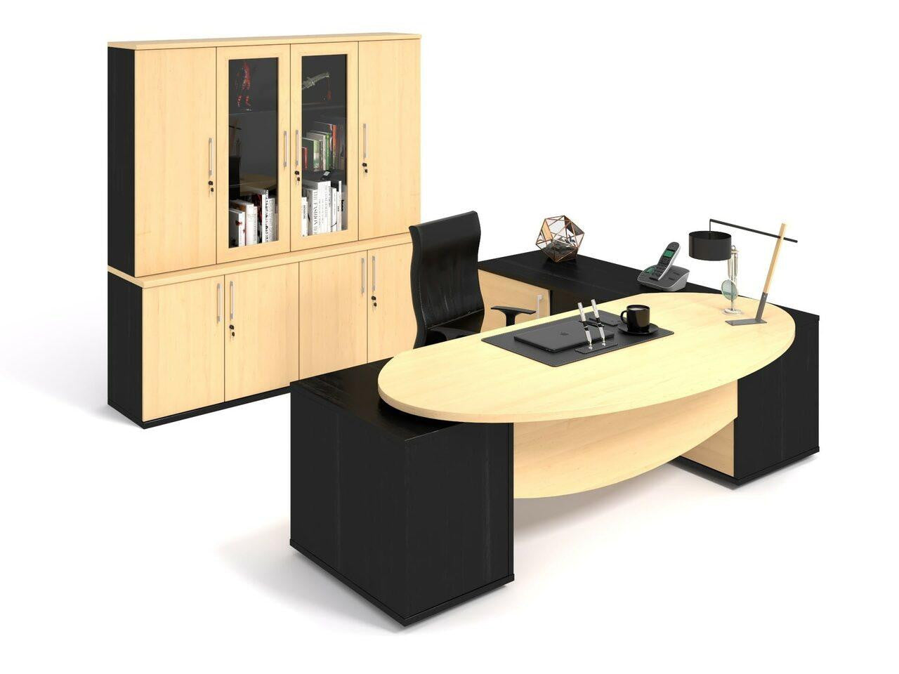 Soft Cell Executive Desk in Veneer Wood