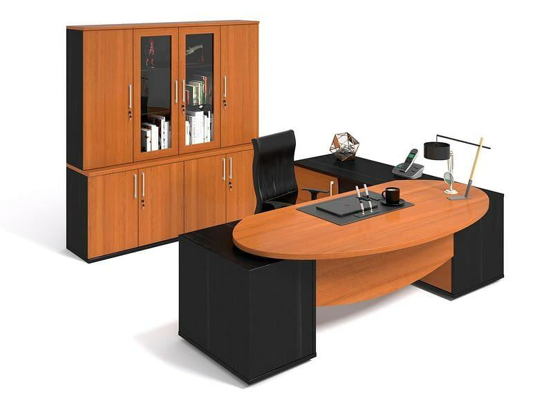 Soft Cell Executive Desk in Veneer Wood