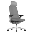 Solitaire High-back Office Chair, Ergonomic Office Chair with High-back, Adjustable Armrests, and Cushioned Seat and Backrest in Grey Colour.