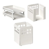 Square Punch Desk Set: Two - Tier Letter Tray, Paper Cube Holder, and Pencil Cup
