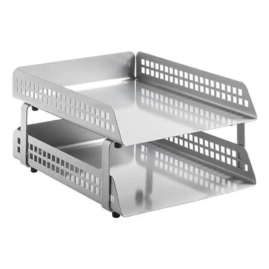 Square Punch Steel Two - Tier Letter Tray - Additional View 3