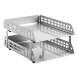 Square Punch Steel Two - Tier Letter Tray - Additional View 3