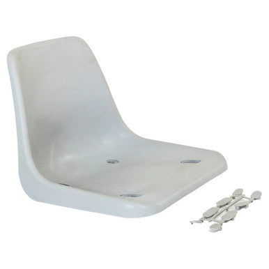 Stadium Seat, White Plastic Stadium Seat with Mounting Hardware for Installation.