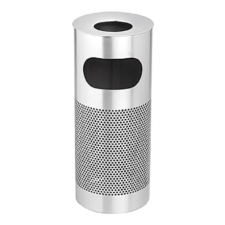 Stainless Steel Perforated Standing Ashtray Litter Bin – BRUSHED STAINLESS STEEL