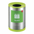 Stainless Steel, Recycling Bin. Including - 1 X Bin Matching Lid and Base, Wording Included.