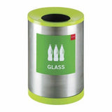 Stainless Steel, Recycling Bin. Including – 1 X Bin Matching Lid and Base, Wording Included.