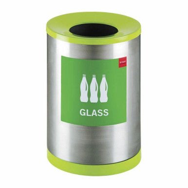 Stainless Steel, Recycling Bin. Including – 1 X Bin Matching Lid and Base, Wording Included.