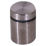 Stand off 19 x 25 mm (Single Unit) DM1925, Metal Cylindrical Stand-Off with a Flat Top and a Black Gasket Ring Around the Middle.