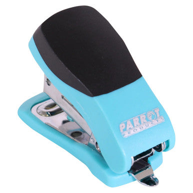Stapler Plastic Mini Blue + Staples (1000 x 26/6) ST3050D, Compact Blue Stapler with Black Rubber Grip and Metallic Staple Holder.