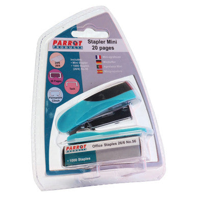 Stapler Plastic Mini Blue + Staples (1000 x 26 / 6) - Additional View 4