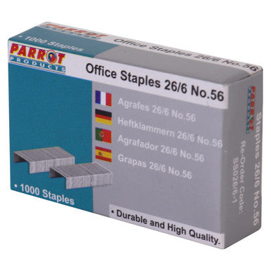 Staples (Staple Size: 26 / 6 - No.56 - Box of 1000 - 30 Pages)