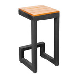 Steel Barstool with Wooden Slats