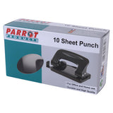 Steel Hole Punch, Black Metal Office and Home Use Hole Puncher for Punching up to 10 Sheets of Paper.