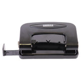 Steel Hole Punch (20 Sheets - Black), Black Metal Hole Puncher with Adjustable Guide for Punching Holes in up to 20 Sheets of Paper.