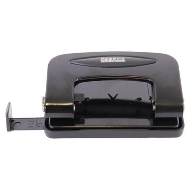 Steel Hole Punch (20 Sheets - Black), Black Metal Hole Puncher with Adjustable Guide for Punching Holes in up to 20 Sheets of Paper.