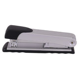 Silver 67 Steel Stapler, Loads 210 Staples, Staples 20 Pages. Durable Home Office Tool with Black Grip, Suitable for Office and Home Use, Featuring 24/6 and 26/6 Staple Sizes.