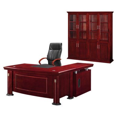 Stratos Executive Office Desk — Mahogany Veneer