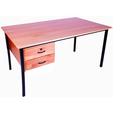 Teacher Desk in Saligna Wood with One, Two or Three Drawer