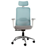 Tide Mesh High-back Office Chair Sac-HCH-Tid-Wh, Ergonomic Office Chair with Mesh Backrest, Adjustable Headrest, Armrests, Cushioned Seat, and Five-Wheel Base for Mobility.