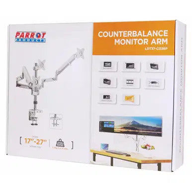 Triple Monitor Clamp Bracket with Gas Spring Arm - Additional View 2