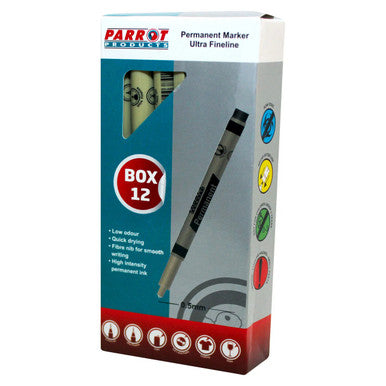 Permanent Markers Ultra Fineliner (Box of 12 - Black) - Additional View 2