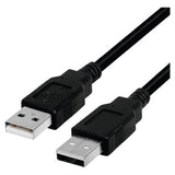 USB 2.0 (a Male to a Male) Cable, 1.8 Metres Long, Black Colour with Rectangular Connectors on Each End for Data Transfer and Device Connectivity.