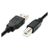 USB 2.0 Am to Bm Cromo Cable 2 Metres, Black and White Connectors with a 2-metre Length for Connecting Devices.