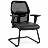 Venus Mesh Visitor Office Chair – Bonded Leather - (Two-Tone / Prints)
