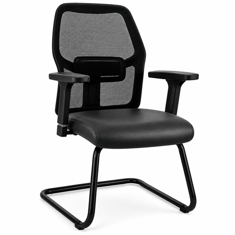 Venus Mesh Visitor Office Chair – Bonded Leather - (Two-Tone / Prints)