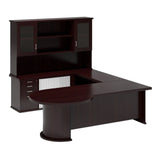 Volante Managerial Office Desk with Two Glass Door Top Unit with Pedenza