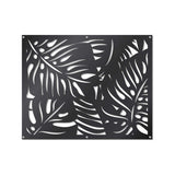 67 Wall Art Laser Cut 1200 x 900 Tropical Design in Black Mild Steel, Featuring Intricate Leaf Patterns as a Striking Focal Point Art Piece for Indoor and Outdoor, Made with E-Coated 1.6 mm Steel.