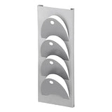 Wall Mounted D – Line Small Magazine Brochure Holder – Silver – Large