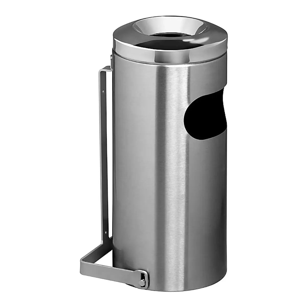 Wall Mounted Innovation Stainless Steel Standing Ashtray Litter Bin with Cut Out – BRUSHED STAINLESS STEEL