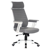 Grey Wallstreet High-back Office Chair by 67, Featuring a Durable Office Furniture Design with Adjustable Features, Sleek Silver Accents, and a Comfortable High-back Seat, Perfect for Ergonomic Support and Long Hours of Productivity.